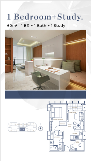Apartemen South Quarter. South Quarter. Tipe Unit 1 Bedroom + Study